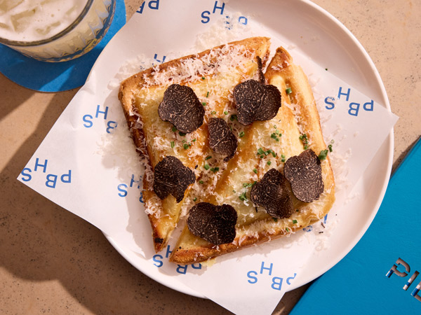 Cheese and truffle jaffle at Après on the Harbour at Pier One Sydney Harbour