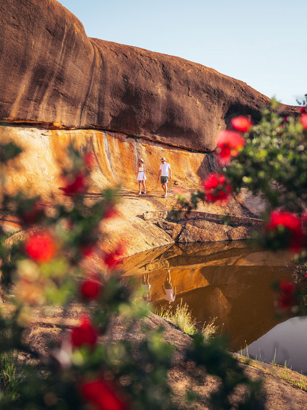 Charlotte & James Maddock at Beringbooding Rock, WA wildflower season