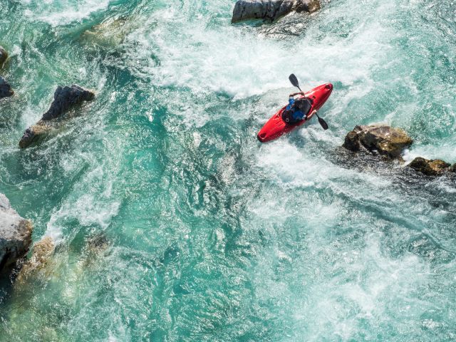 Kayaking on the rapids