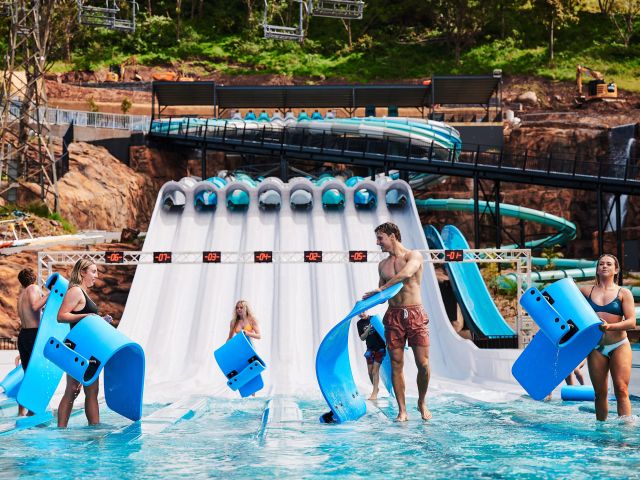 a family exploring the Jamberoo Action Park