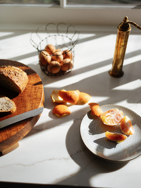 Food in the kitchen at Lumiere Lodge in Hobart