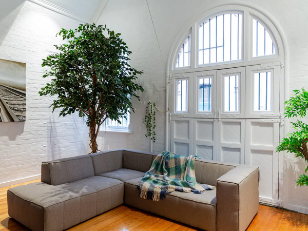 inside the 7m ceiling 1888 Heritage warehouse loft Middle CBD, Melbourne accommodation