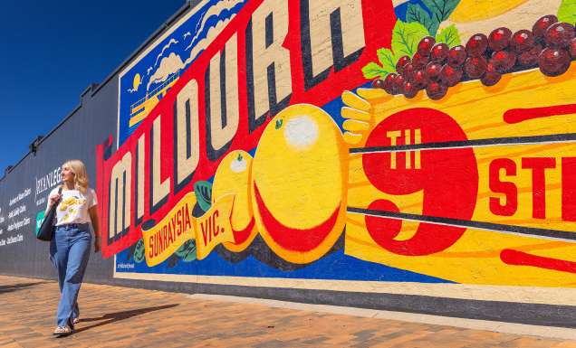 explore Mildura include exploring its rich cultural scene. From vibrant street art and ancient stories to exhibitions at the Mildura Arts Centre, Australia’s first regional gallery.