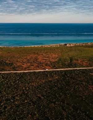 an aerial view of West Australian Coastline and Ningaloo Reef