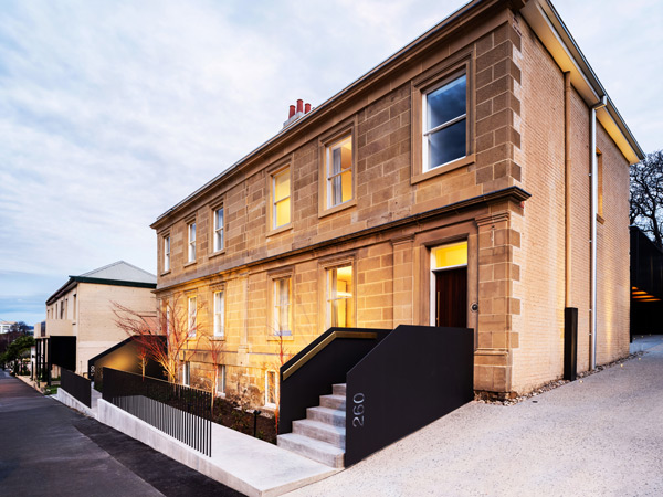 the sandstone building at The Conservatory Hobart