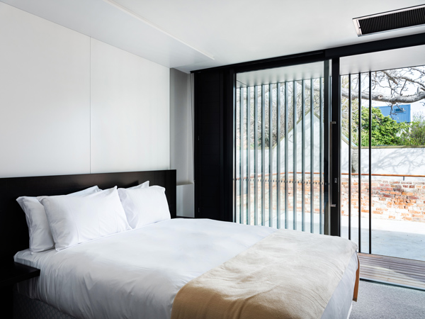 the bedroom at The Conservatory Hobart