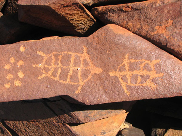 Murujuga Cultural Landscape rock art Turtle petroglyphs