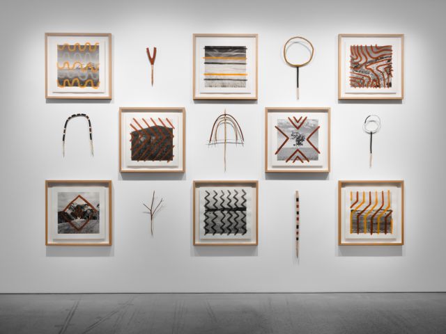 Installation view of Turralayinthi Yarta in James Tylor: Turrangka...in the shadows, 2023 (Credit: Jacquie Manning)