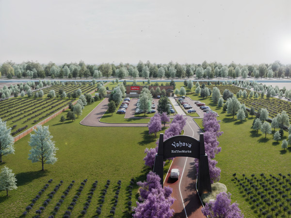 An artist's impression of what could become Australia's biggest coffee roastery, Yahava KoffeeWorks in the Swan Valley, set to open in 2028