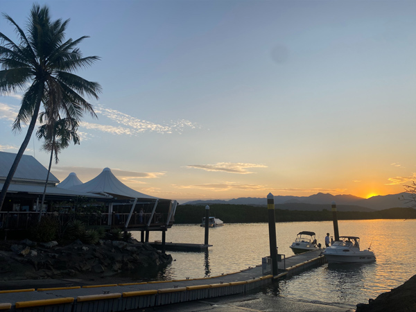 the boat ramp at sunset, The Tin Shed, Port Douglas pubs