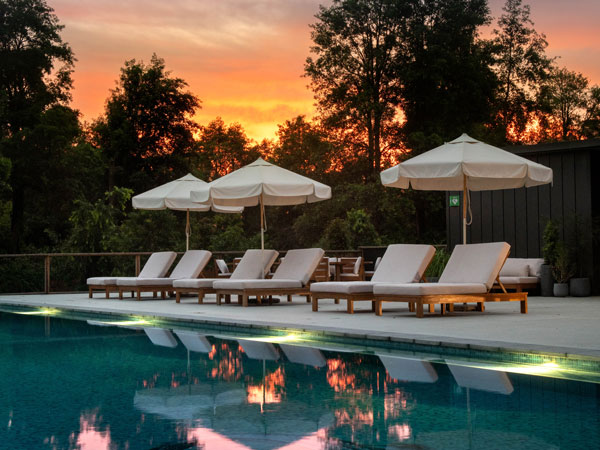 The 25-metre heated Billabong infinity pool at the Crocodile Hunter's Lodge