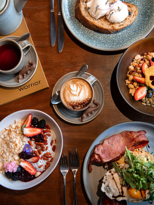 Breakfast options at Warrior Restaurant and Bar