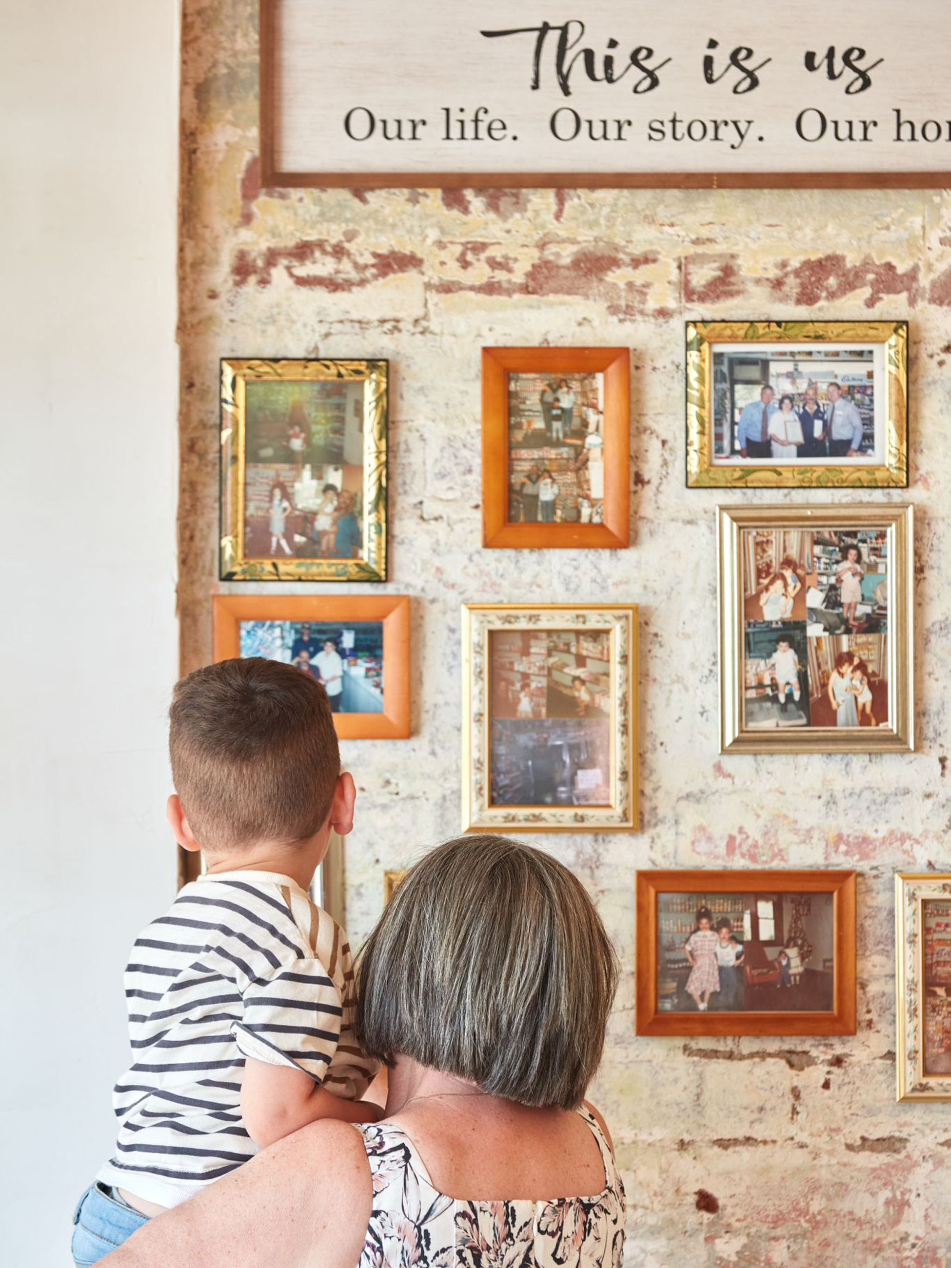 Emil's Cafe family pictures on display