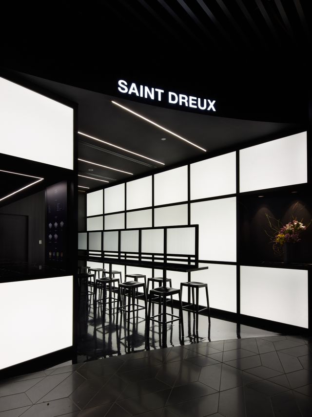 Saint Dreux cafe black and white interior 