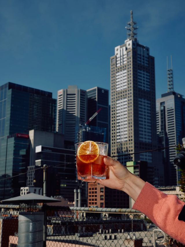 cocktail at Rooftop Bar, Melbourne CBD