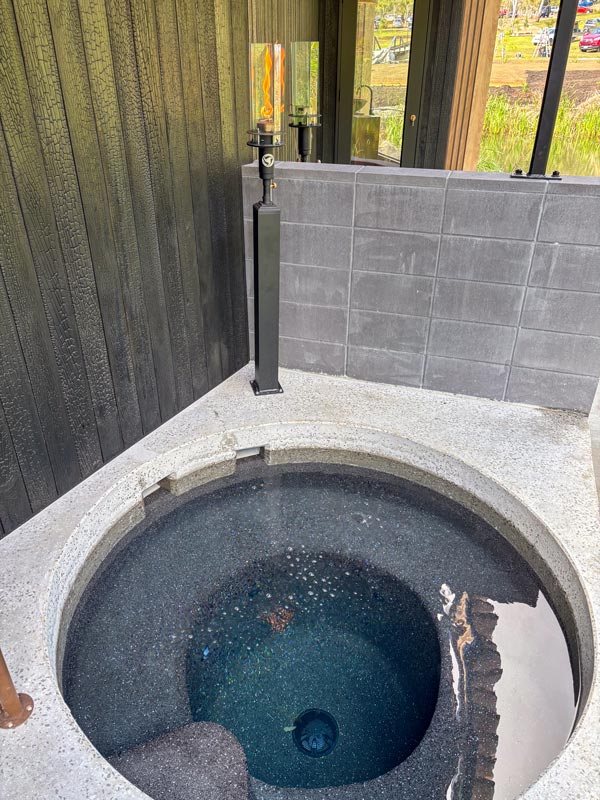 an outdoor mineral plunge at SOL Elements
