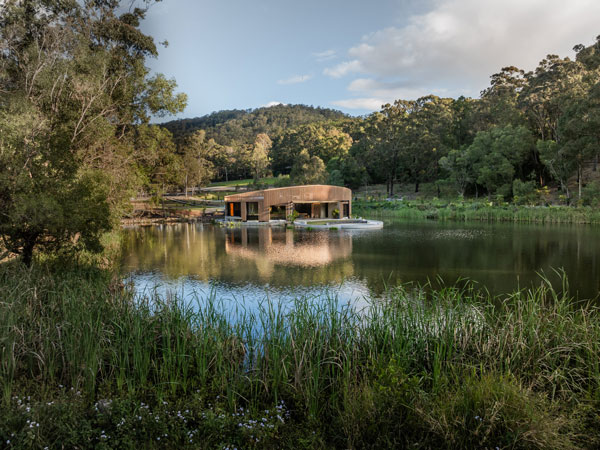 The exterior of the new SOL Elements Bathhouse in the Gold Coast hinterland