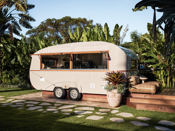 a retro caravan at Swell Hotel Byron Bay