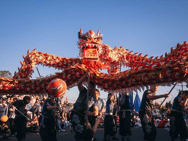 A lion/dragon dance