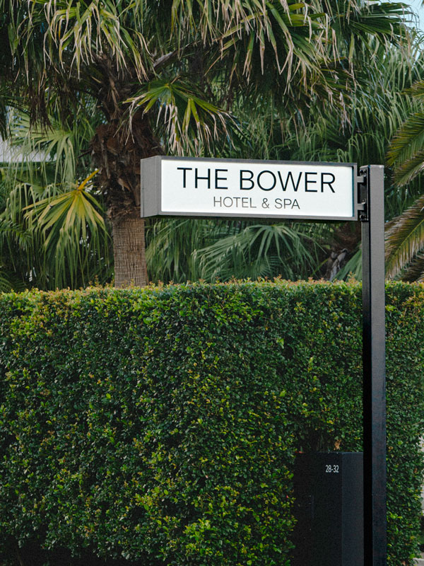 The Bower Hotel & Spa signage