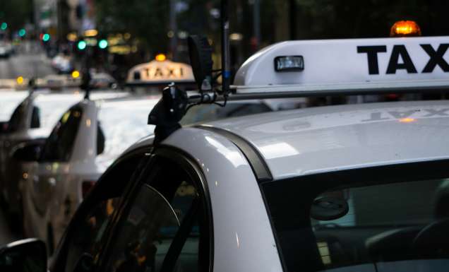 Taxis lined up in Sydney