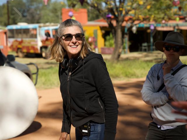 Director Kate Woods on set filming Kangaroo in Alice Springs.
