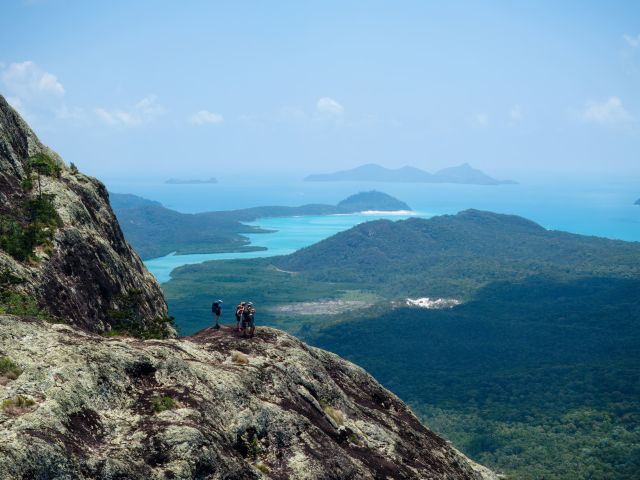 Hikers takingin the views from The Ngaro Track, Whitsunday Islands