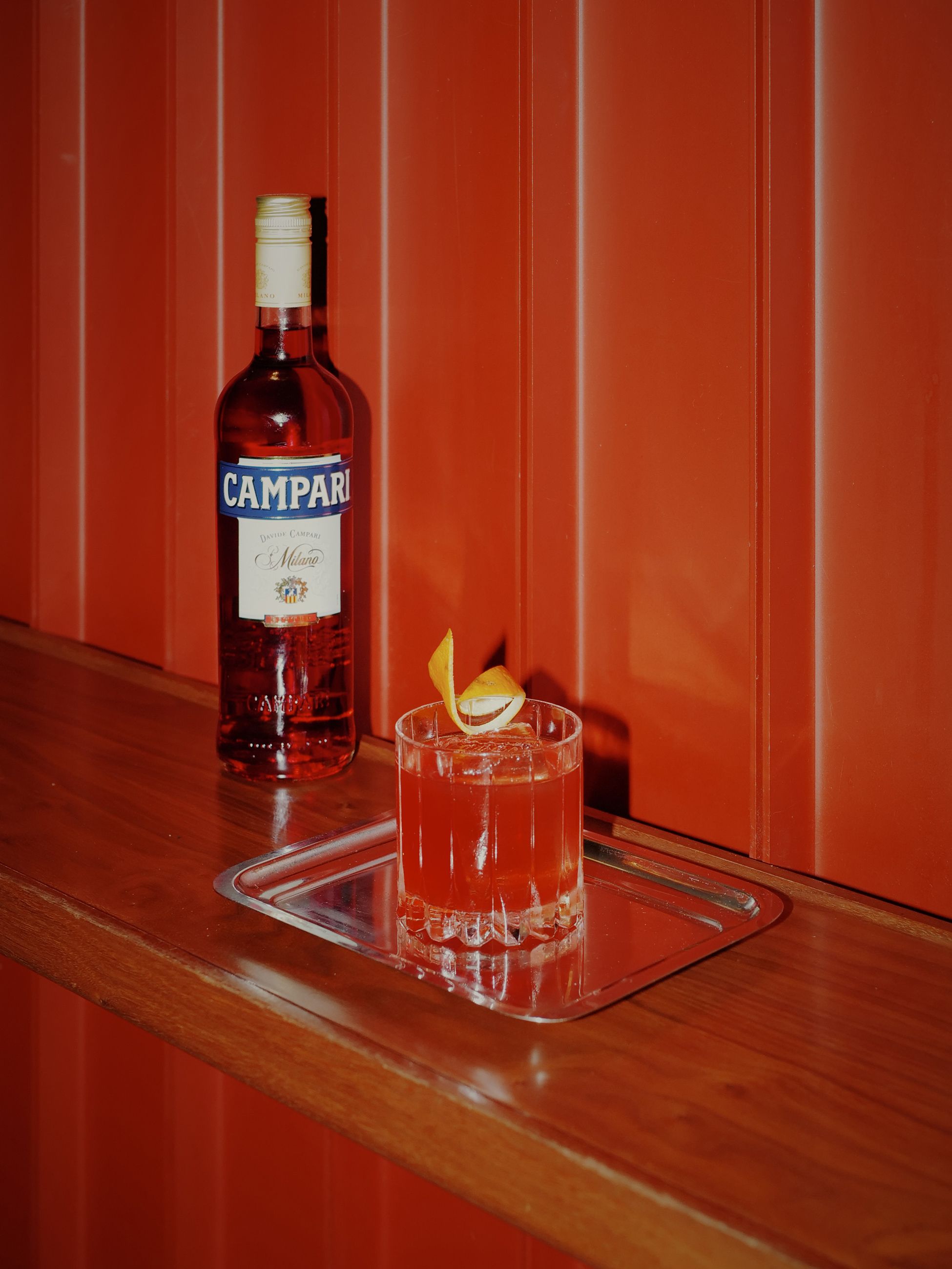 a bottle of Campari Bitter at Tetto di Carolina, South Yarra
