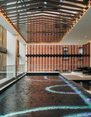 the outdoor heated lap pool at Mövenpick Hotel Melbourne On Spencer