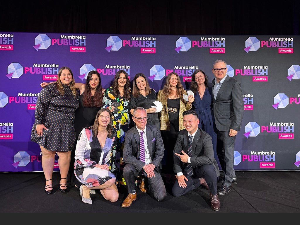 The Australian Traveller Media team collect their Mumbrella Publish Awards 2024.