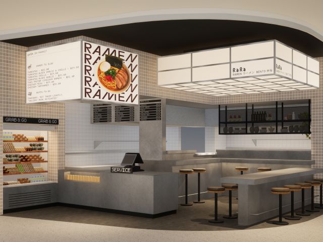 RaRa Ramen venue at T3 Domestic terminal, Sydney Airport