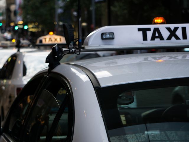 Taxis lined up in Sydney