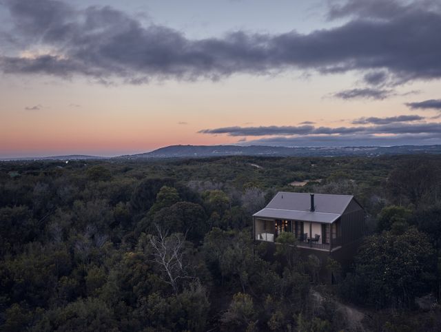 The sanctuary villa at sunset