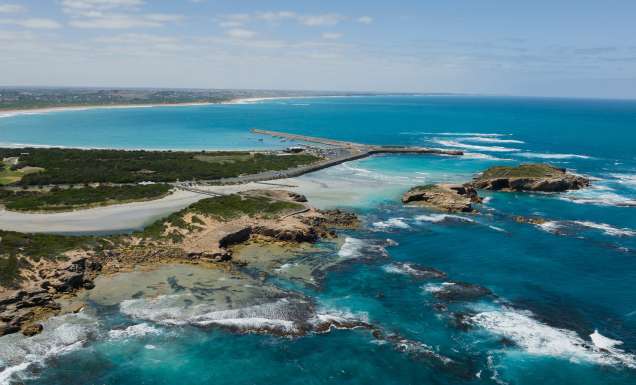 Aerial view of the Great Ocean Road's Warrnambool