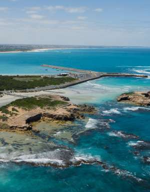 Aerial view of the Great Ocean Road's Warrnambool
