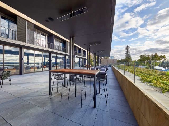 the outdoor terrace at Wonil Hotel Perth