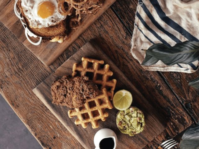 fried chicken and waffles at Stagger Lee’s, Fitzroy
