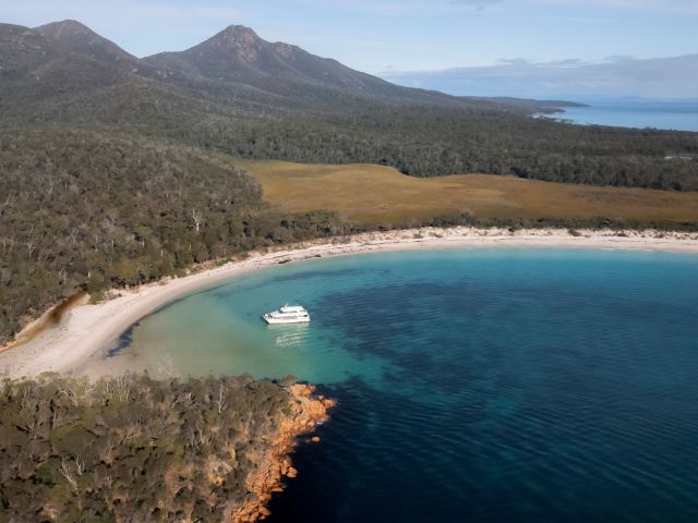 Wineglass Bay on a sunny day
