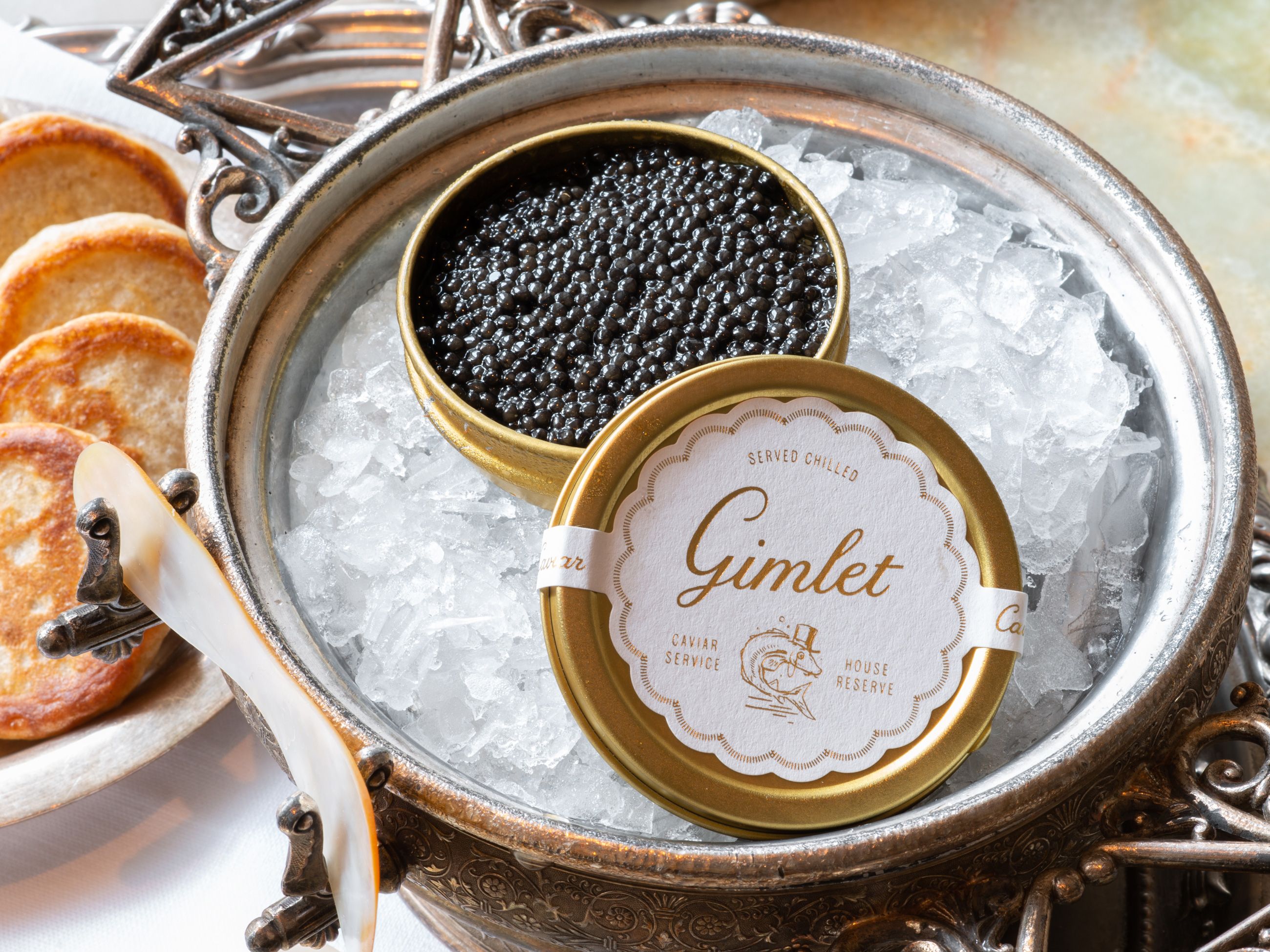 The Gimlet caviar service