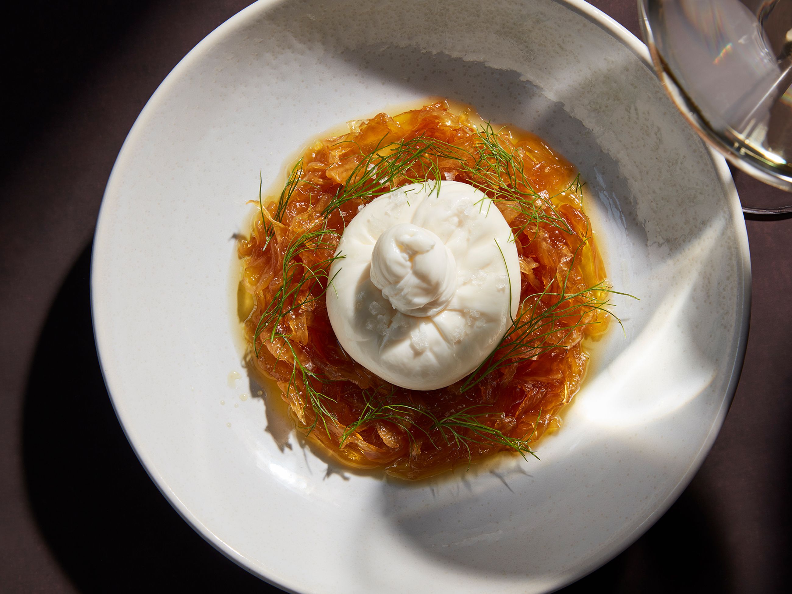 burrata cheese fennel jam at Nomad, Melbourne