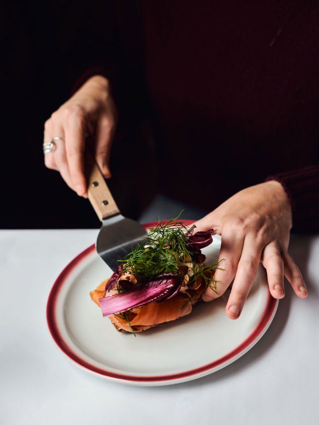 smoked salmon sandwich at Denmark House, Melbourne