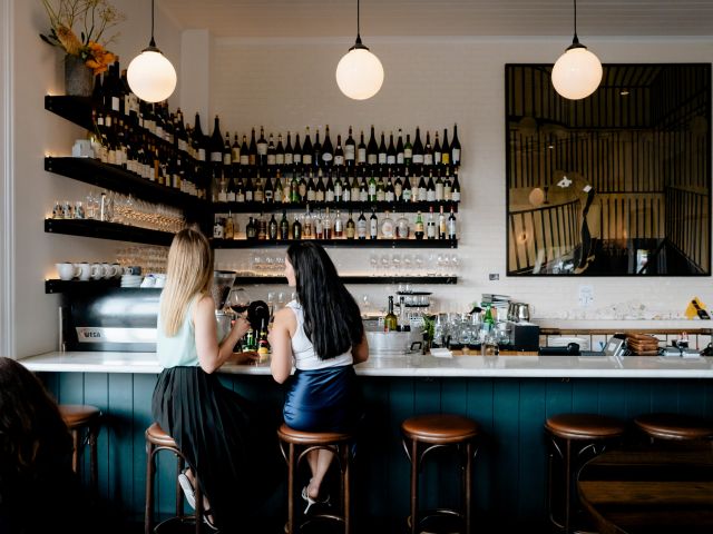 Carlton Wine Room interior bar area