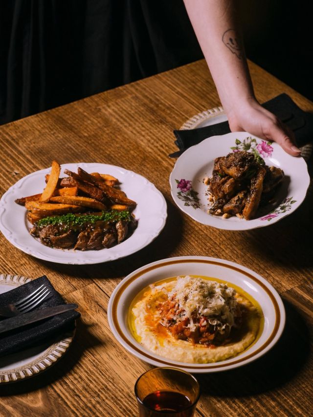 a dinner spread at Smith + Daughters, Collingwood