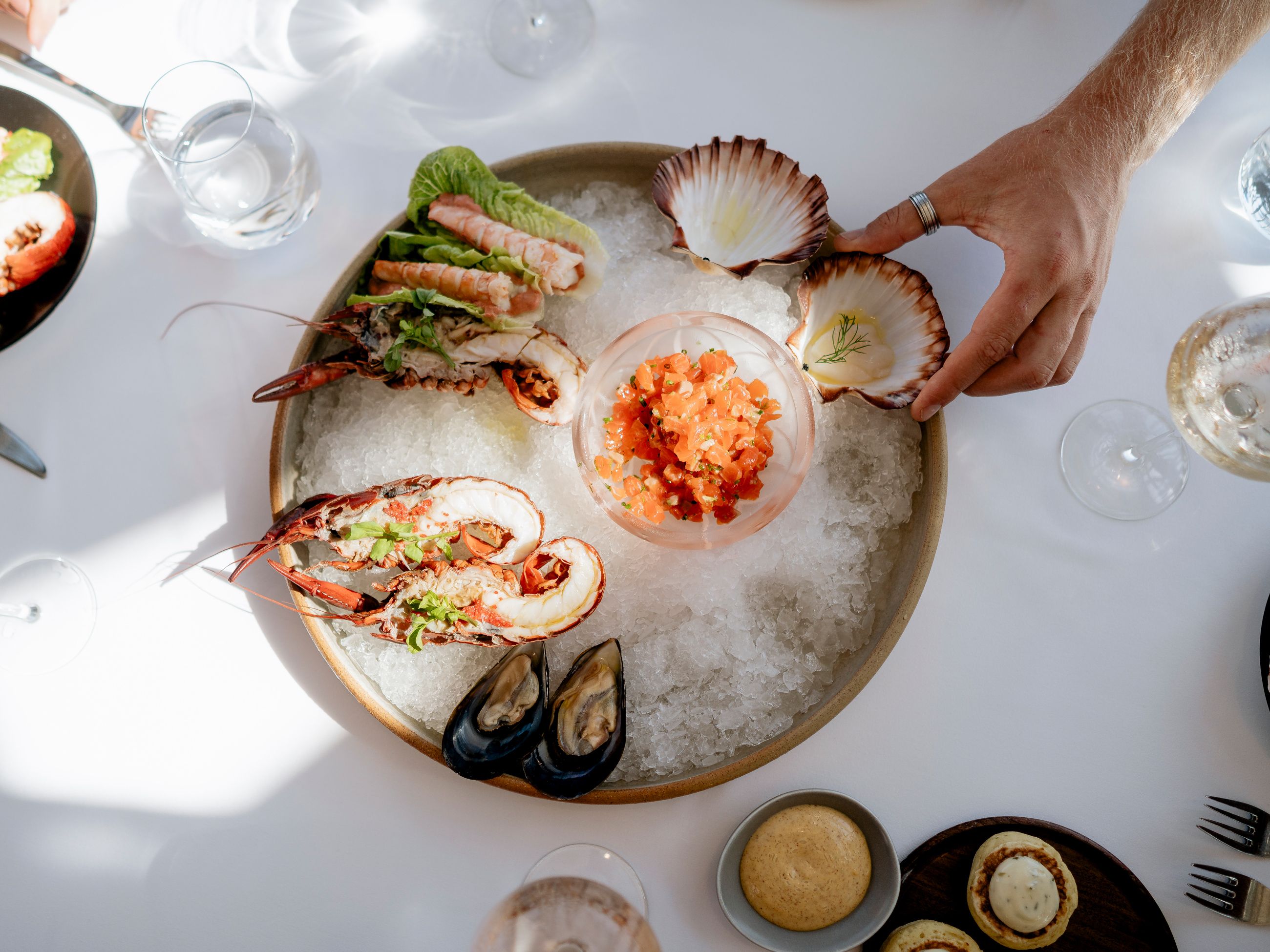 a seafood platter at Stokehouse, St Kilda