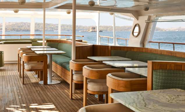 A restaurant on a yacht