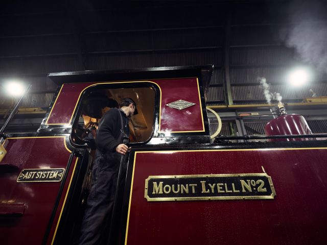 A historic red train