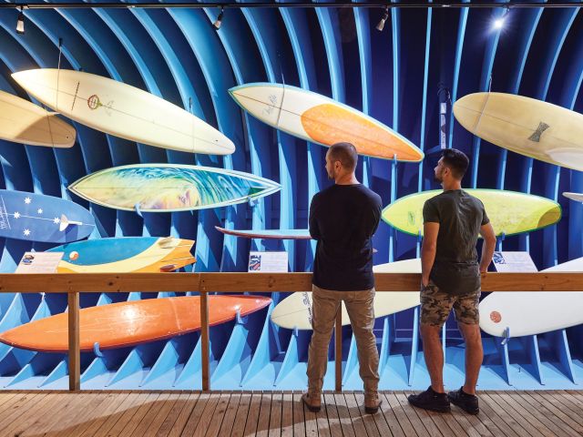 surfboards on display at Australian National Surfing Museum