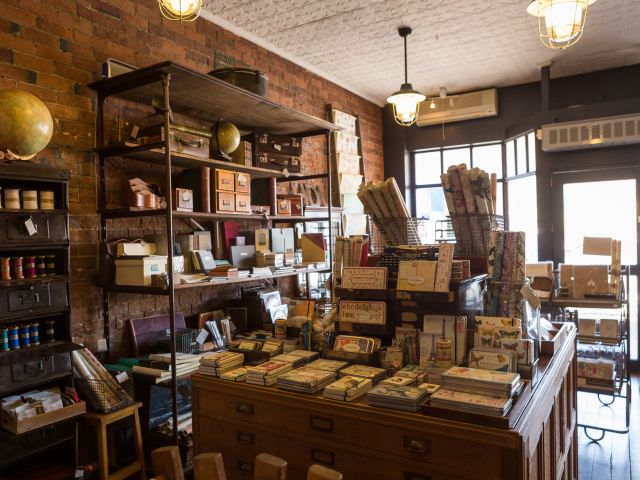 inside the Flywheel boutique stationery store, New Norfolk