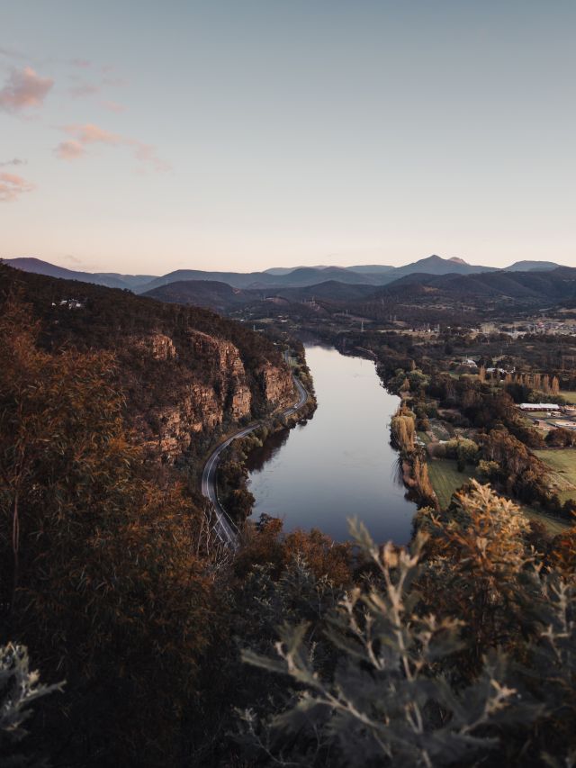 the Derwent River from Pulpit Rock Lookout