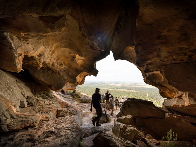walking through a cave, Hollow Mountain